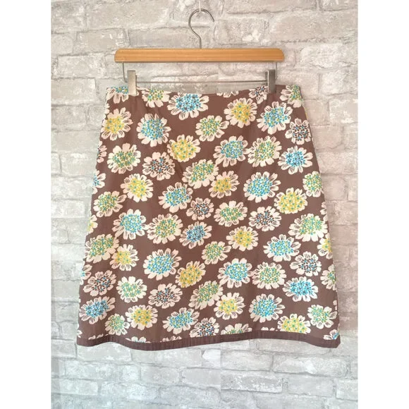 Boden Size Xl/16 Cream/ Brown/Blue Skirt - Picture 4 of 4